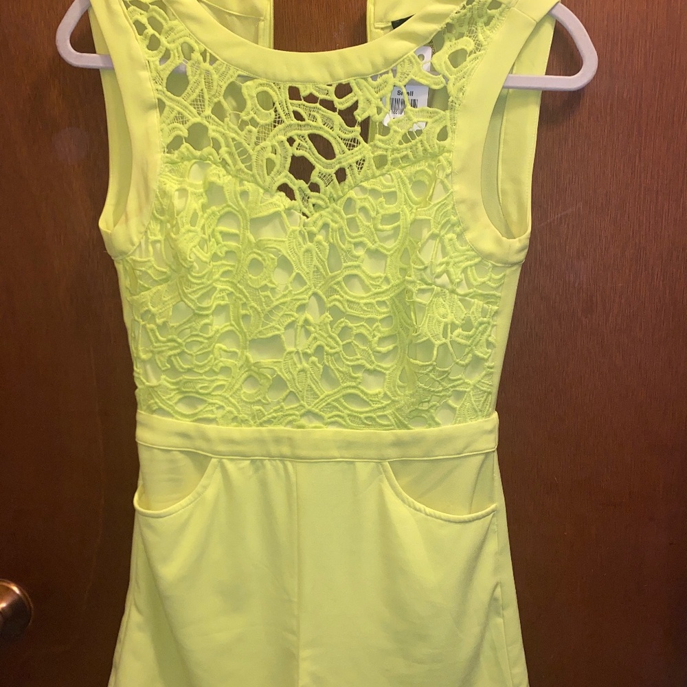 Neon lace romper